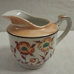 VTG Hand-painted Luster Floral Creamer